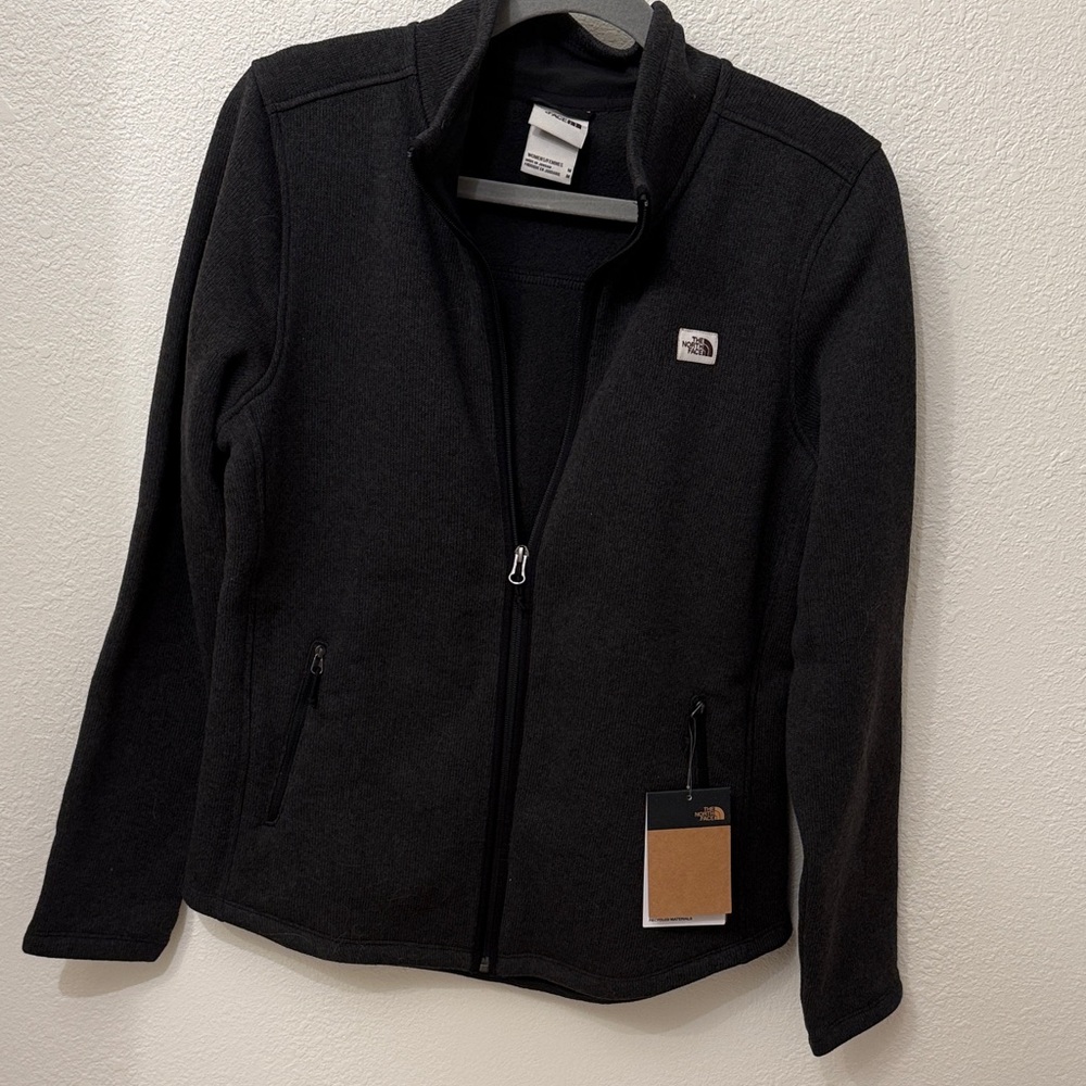 The North Face Women’s Charcoal Gray Full-Zip Fleece Jacket Sweater Medium NWT